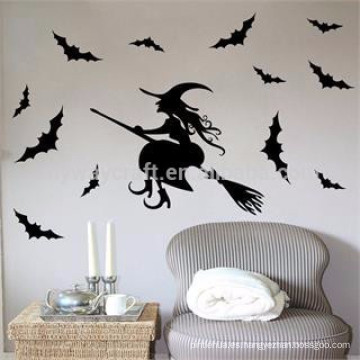 Halloween bruja murciélago pegatina de pared Halloween pegatinas de pared Decoración casera pared removible etiqueta